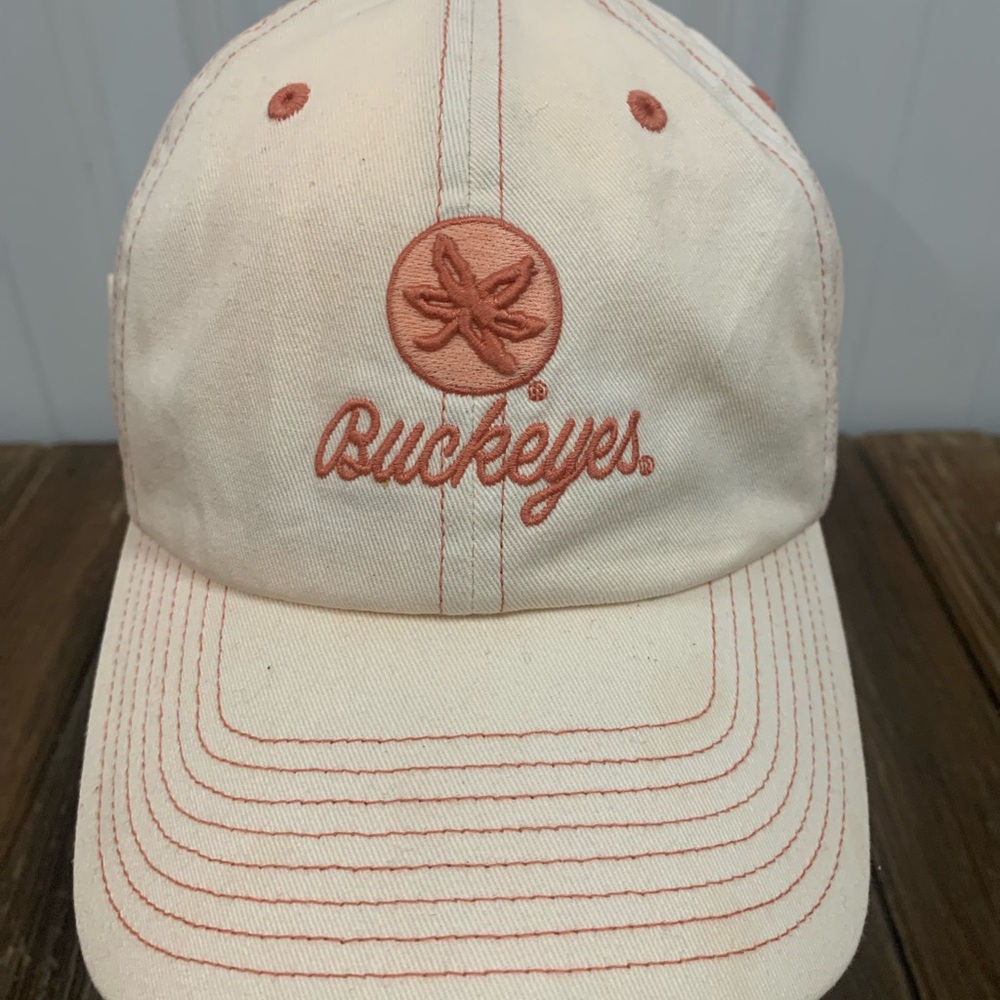 Women's Cream and Red Buckeyes 47’ Brand Hat - Picture 3 of 8